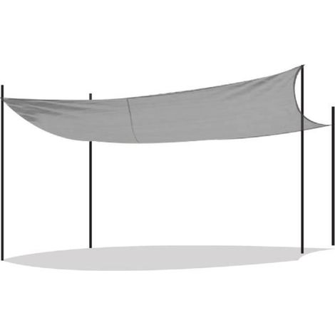 Toile d'ombrage rectangulaire - JUANIO - 400 x 300 cm - Protection UV 95% - Imperméable - Résistante déchirures (1/3)