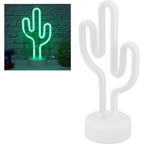 Enseigne lumineuse néon LED en forme de cactus, décoration pour chambre d'enfant, alimentation USB/piles (1/5)