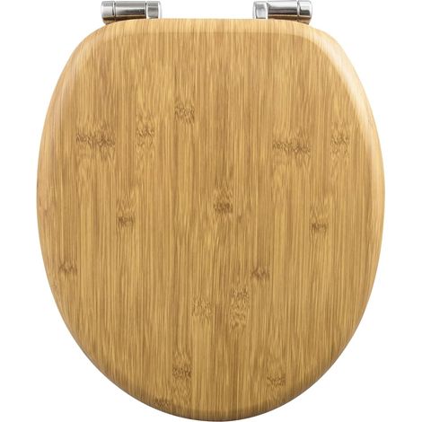 WOLTU Copriwater Universale in Legno Sedile WC Coperchio Tavoletta Copri WC Aspetto Di Bambù