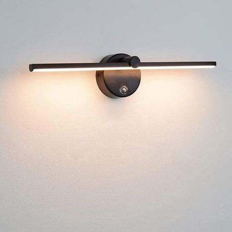 Applique murale LED dimmable avec interrupteur rotation à 300 degrés puissance 8 W température de couleur 4000 K longueur 41 cm pour miroir de salle de bain couleur noire (1/5)