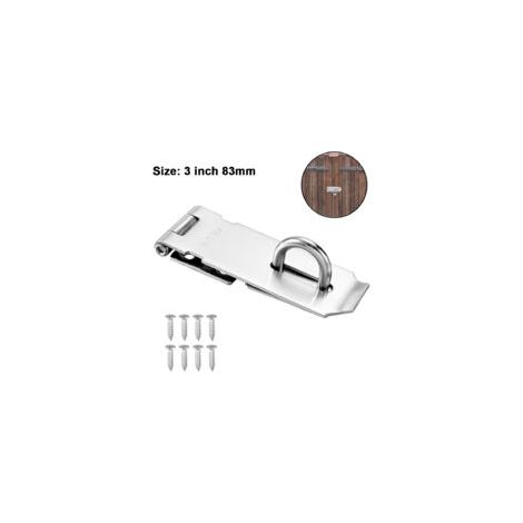 Dispositivo de cierre de seguridad, cerrojo de acero inoxidable para candado, cerrojo de acero inoxidable para cerradura de puerta con tornillos, para puerta de garaje, ventana de jardín o armario - C