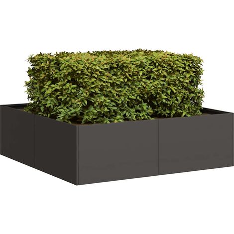 Pflanzkübel Schwarz 100x100x30 cm Stahl