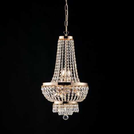 Araña imperial de hierro y latón dorado con cinco luces stass 35x h70 cm