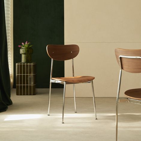 Tikamoon Lilo Chaise en noyer H 80 cm × L 45 cm × P 50 cm (1/5)