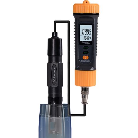 Oxymètre de surface Bluetooth avec application, testeur d'oxygène dissous portable professionnel 0,0-20,0 mg/L, kit de contrôle de la qualité de l'eau ATC pour aquarium, bassin et piscine (1/5)