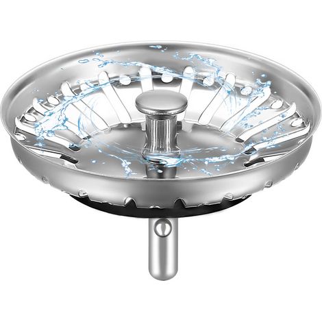 Filtre évier cuisine 84 mm – Acier inoxydable épaissi – Crépine anti-colmatage avec attrape-cheveux – Facile à nettoyer