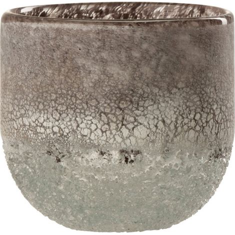 Photophore en Verre Design "Scavo" 10cm Gris (1/4)