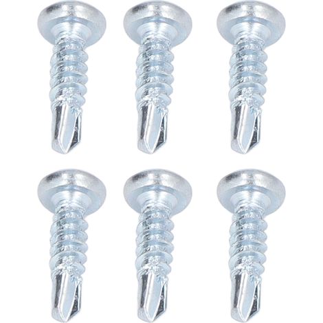 50 vis autoperceuses en acier galvanisé, tête ronde cruciforme 4,2x16mm, lot de 50 pour assemblage métallique et charpente (1/5)