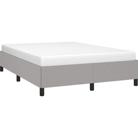 Bed Frame without Mattress Light Grey 137x190 cm Full Fabric vidaXL (1/5)