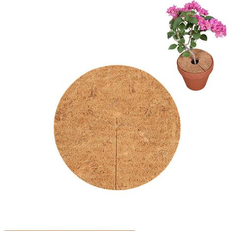 Lot de 3 anneaux en fibre de coco pour arbre, protections de tronc, paillis naturel anti-mauvaises herbes, couvre-sol rond pour pot et plante, diamètre 20 cm (1/5)