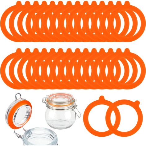 30 Pièces Joint Bocaux en Silicone 95x70mm Réutilisable Joints de Bocaux, Remplaçable Joint Caoutchouc pour Couvercle à Pince en Verre (1/5)