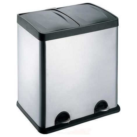 Evre Recycling Bin with Lids for Kitchens / 60 Litre Capacity / 2 Compartments Waste Separation (60L) (1/2)