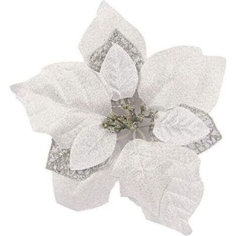 Lot de 12 décorations de sapin de Noël à paillettes (argentées) (1/2)