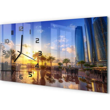 Horloge Murale Design Original 60x30 cm Verre Trempé Silencieuse Salon Abou Dhabi Est (1/5)