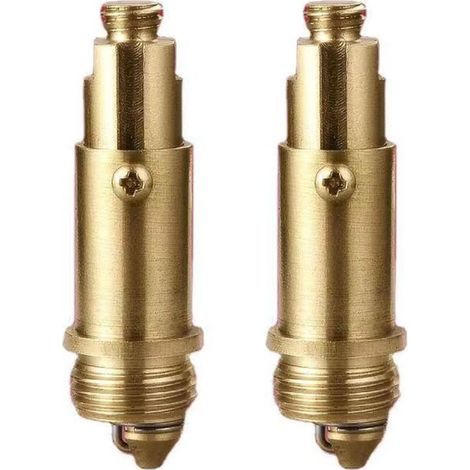 Set di 2 tappi di scarico per vasca da bagno in ottone con molla e sistema a scatto, ricambio di qualità per vasca da bagno e lavabo. (1/4)