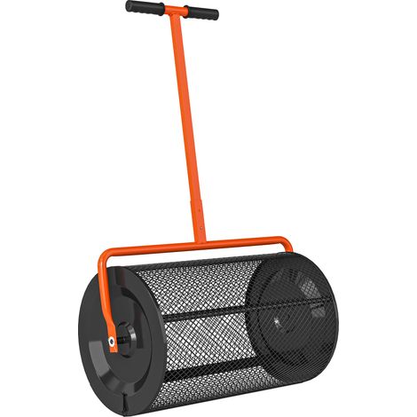 "Outsunny Compost Spreader, 24"" Garden Spreader w/ Height Adjustable Handle" (1/5)