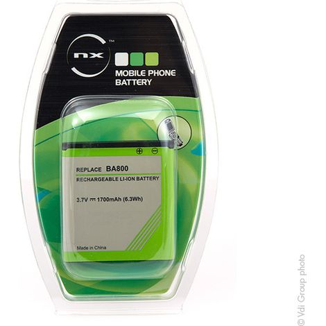 NX - Batterie téléphone, smartphone, GSM pour Sony Ericsson 3.7V 1700mAh - BA800 (1/4)
