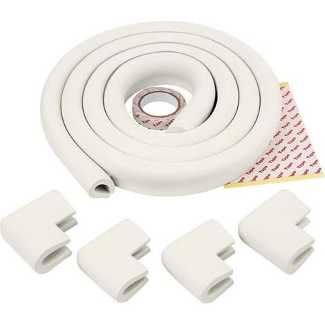 Protection Bords et Coins Meubles Bébé – Lot de 4 Coins + Rouleau Mousse 2 m Blanc – Sécurité Enfant Épaisse et Souple (1/4)