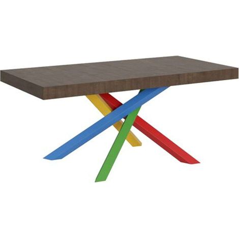 Tavolo allungabile 120/380x90 cm Volantis noce gambe multicolore 4/B (1/3)