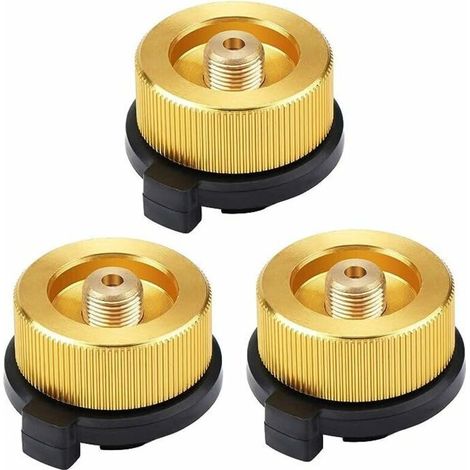 3 Pcs Connecteur Gaz Extérieure Poêle, Adaptateur de Bouteille de Gaz de Camping Adaptateur Gaz Conversion Tête Adaptateur Connecteur De Buse Rechaud De Gaz Valve Adaptateur,GU.B/bon