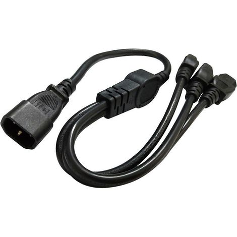 Câble adaptateur de connecteur IEC320 C14 vers 3xC13, mâle vers femelle, cordon d'alimentation 10A 250V. (1/5)