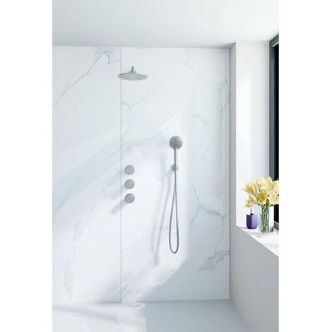 Fortifura Nebbio Ensemble de douche pluie - robinet encastré - élément encastré - coude mural de raccordement - flexible de douche métal - douchette (1/5)