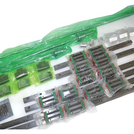 Kit de rail de guidage linéaire CNC, longueurs de guide 400mm/1000mm/1500mm, longueurs de vis à billes 400mm/1000mm/1500mm, diamètre de vis 20mm, pas de vis 5mm, classe C7 (1/5)