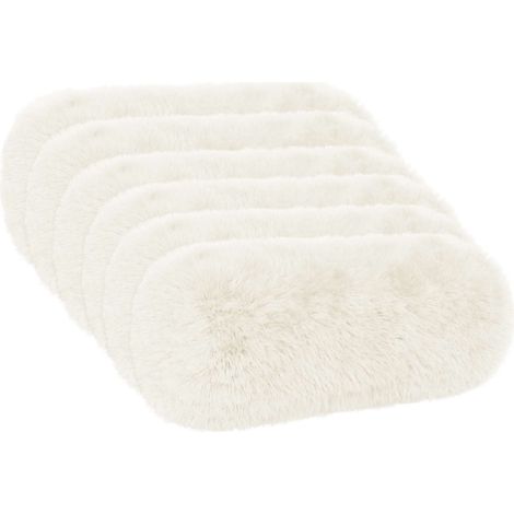 Housse de coussin 6 pcs HEERLEN Blanc Ø 15 x 40 cm Fleece PV