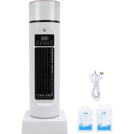 Ventilateur de bureau tour de refroidissement climatisation portable sans brouillard de feuilles humidificateur alimenté par USB pour la maison dortoir bureau (1/5)