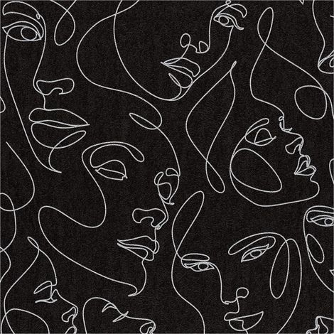 Graphic wallpaper wall Profhome 791723 hot embossed non-woven wallpaper textured design and metallic highlights black silver 5,33 m2 (1/5)