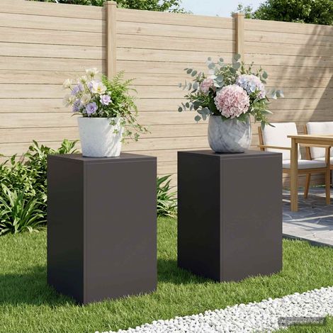 vidaXL Plant Stand 2 pcs Black 40 x 40 x 60 cm Steel (1/5)