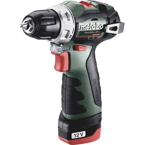 Metabo – Perceuse-visseuse sans fil 12V avec 2 batteries 2.0Ah – Moteur Brushless – Couple 38Nm pour perçage bois et métal – Coffret plastique - 2x2Ah (1/2)