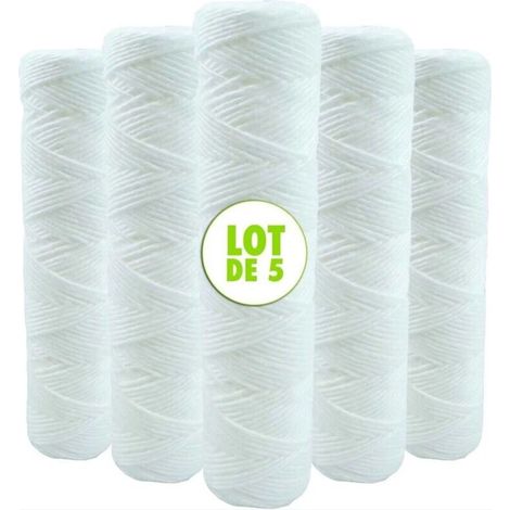 Confezione da 5 cartucce filtro acqua anti-sedimenti - Compatibili con filtri da 10 pollici