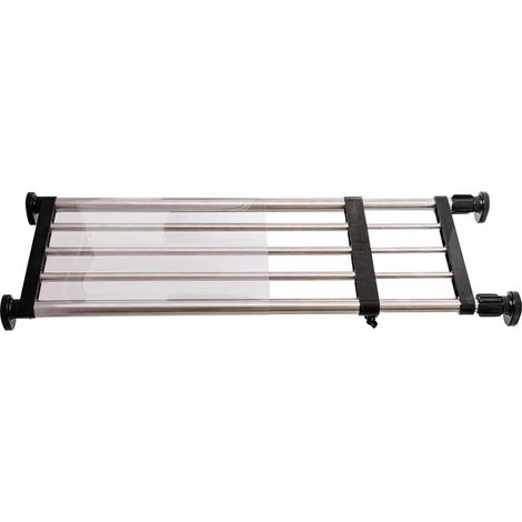 Étagère de Placard Telescopique en Métal Etagere de Rangement Réglable sans Perçage Organiseurs de Armoire Separateur Stockage Rack pour Cuisine, Salle de Bain, Chambre 50-80cm, Noir