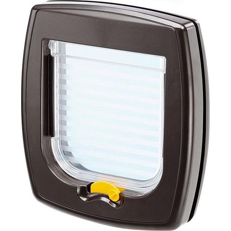 Ferplast SWING 9 Katzen- und Hundezwinger, Universaleinbau, 4-fach regulierbarer Zu- und Ablauf, Windschutzsystem, Komplett-Tunnel, 26,2 x 10,2 x h 31,2 cm Braun