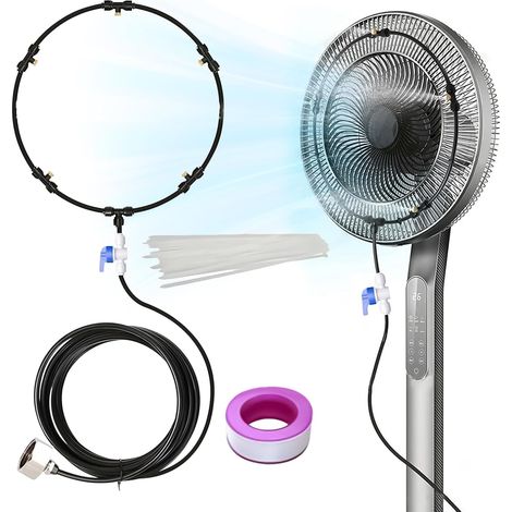 Ventilatori nebulizzatori per esterni - Nebulizzatori per esterni da patio, sistema di raffreddamento con tubo flessibile da 8 metri e ugelli multipli per gazebo, tendoni, giardino, canile, patio