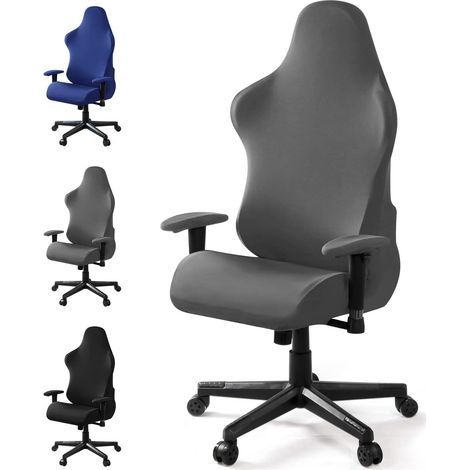 Housse de chaise gaming – Gris – Taille L – Dimensions 52 × 63 × 88 cm (1/5)