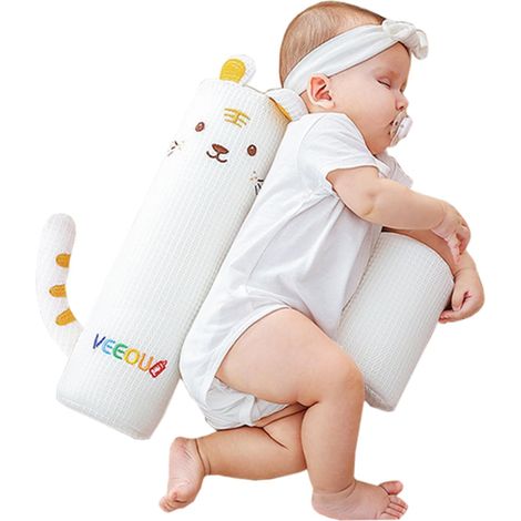 Cuña lateral ajustable antivuelco para recién nacidos, almohada de cuña suave y transpirable