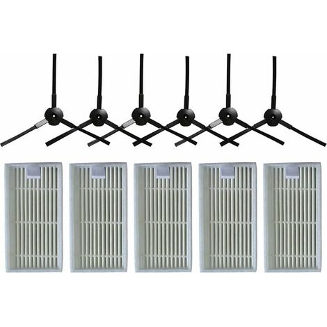 Accessoires pour balayeuse - 3 brosses latérales + 5 filtres (1/5)