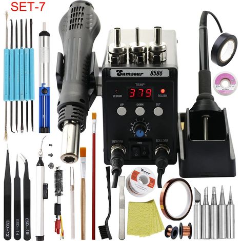 Station de soudage et dessoudage 760W – Température max 480°C – Tension 220V – Affichage LCD – Technologie PID pour stabilité (1/5)