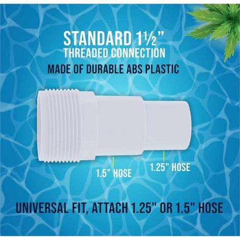 Adaptateur de Tuyau Combiné 1.25"/1.5" pour Piscine – Compatible avec le Raccord de Skimmer Hayward SPX1091Z – 1 Pièce (1/3)