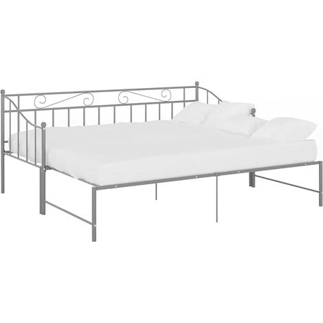 Maison Exclusive - Telaio Divano Letto Estraibile Grigio in Metallo 90x200 cm (1/5)