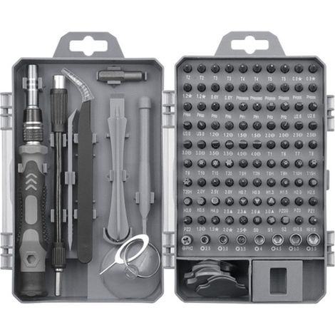 Kit de 115 destornilladores y puntas, herramienta manual para la reparación de teléfonos y dispositivos electrónicos. (1/4)