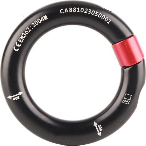 Anneau de rappel 12 mm, connecteur détachable pour escalade, point de connexion pour arboriculture et sauvetage, noir (1/5)