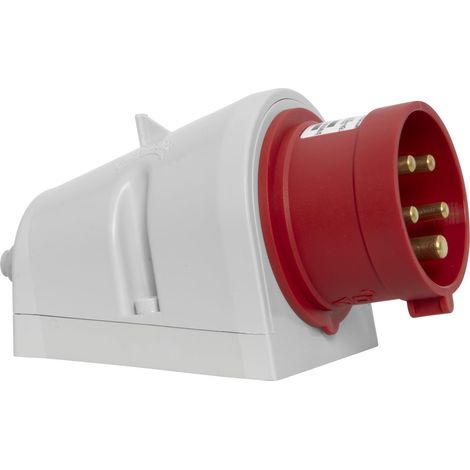 Brennenstuhl Spina CEE a Parete a 5 Poli, Spina Industriale a Muro 400V/16A, Ideale per Utilizzo Esterno e Interno, Cantieri, Industria, IP44, 16A (1/3)
