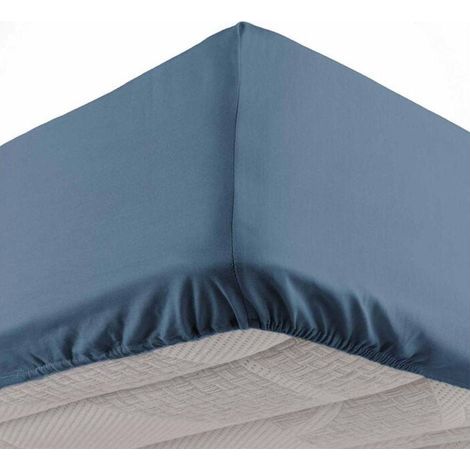 Drap Housse 150x200cm Bleu (1/2)