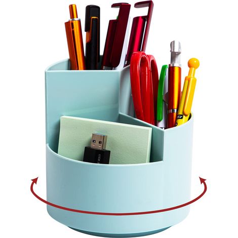 Kreativer Schreibtisch-Organizer mit verstellbaren Ablagen, geeignet für Künstlerbedarf, eleganter und multifunktionaler Ständer aus Hartplastik, leichtgängige Drehung.