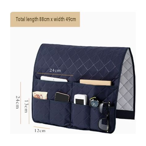 Panier de rangement large pour accoudoir de canapé, sac de rangement suspendu pour télécommandes, idéal pour canapé et lit, sac de rangement pour téléphones.