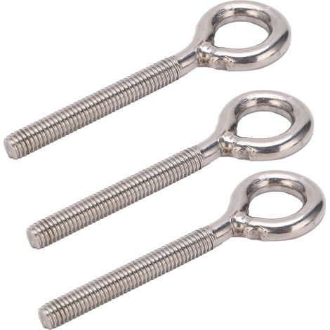 10 Vis à œil M6x73 en Acier Inoxydable 304, Crochets de Levage Argentés pour Fixation