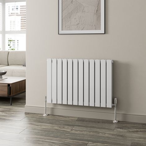 White Flat Panel Designer Radiator Vertical Horizontal 600 x 912mm Double Panel